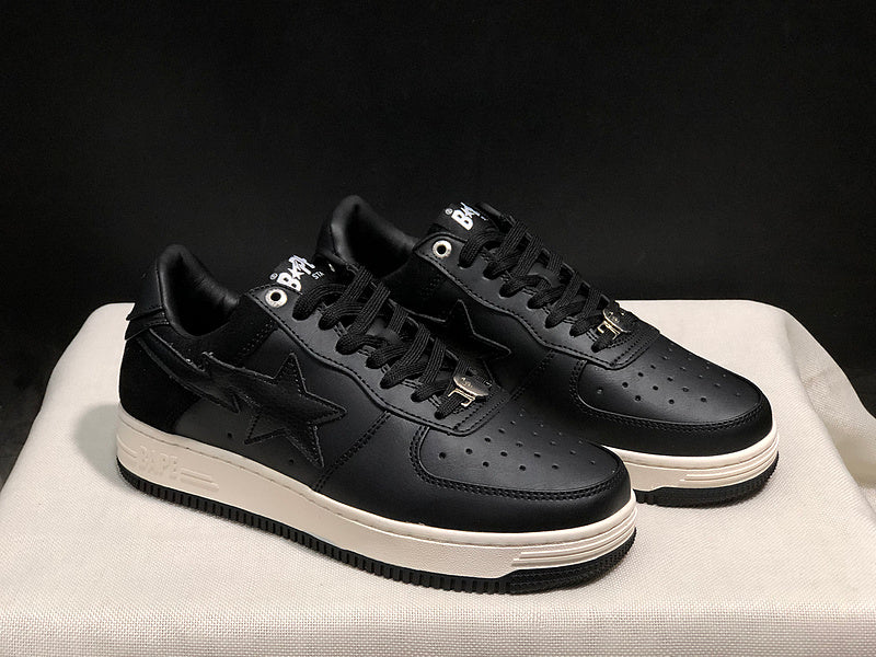 BAPE Star Low-Top Sneakers - Black and Cream