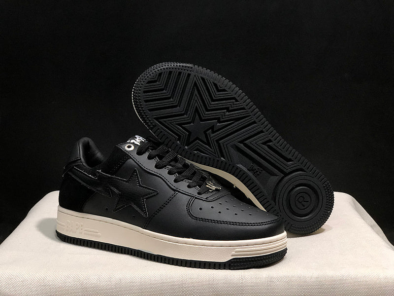 BAPE Star Low-Top Sneakers - Black and Cream