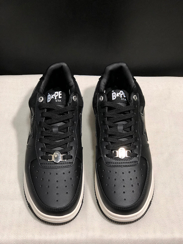 BAPE Star Low-Top Sneakers - Black and Cream