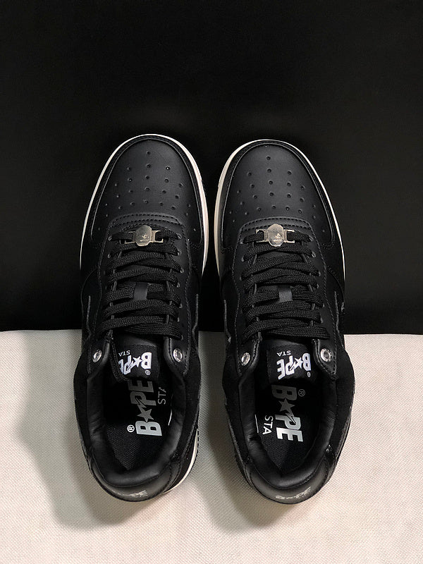 BAPE Star Low-Top Sneakers - Black and Cream