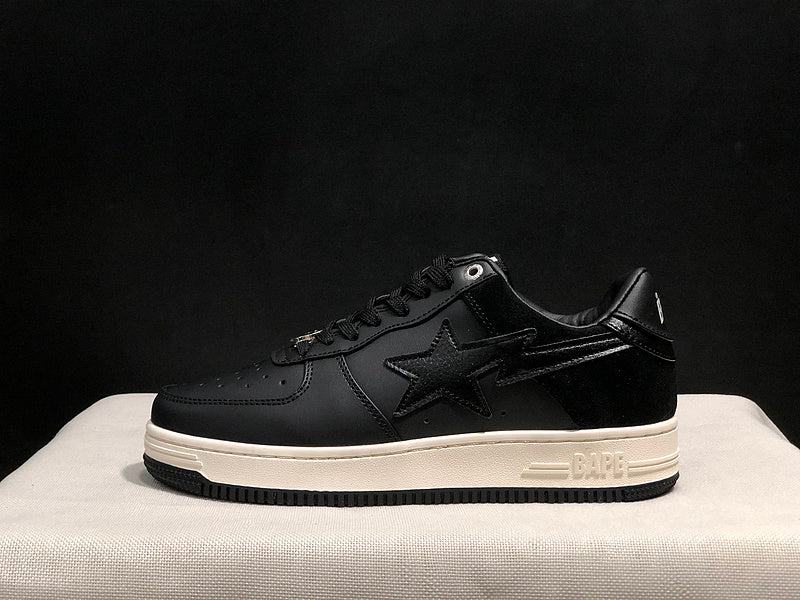 BAPE Star Low-Top Sneakers - Black and Cream