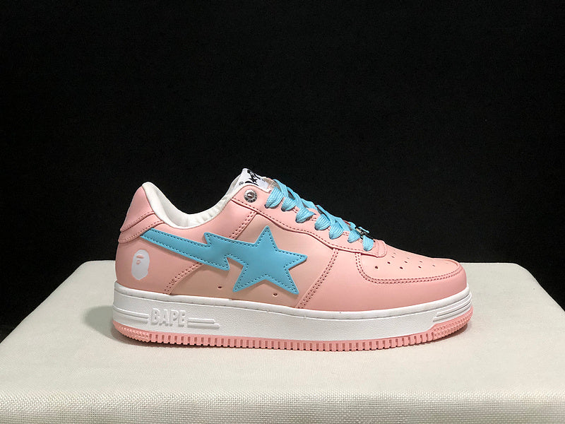 BAPE Star Low-Top Sneakers - Pink and Light Blue
