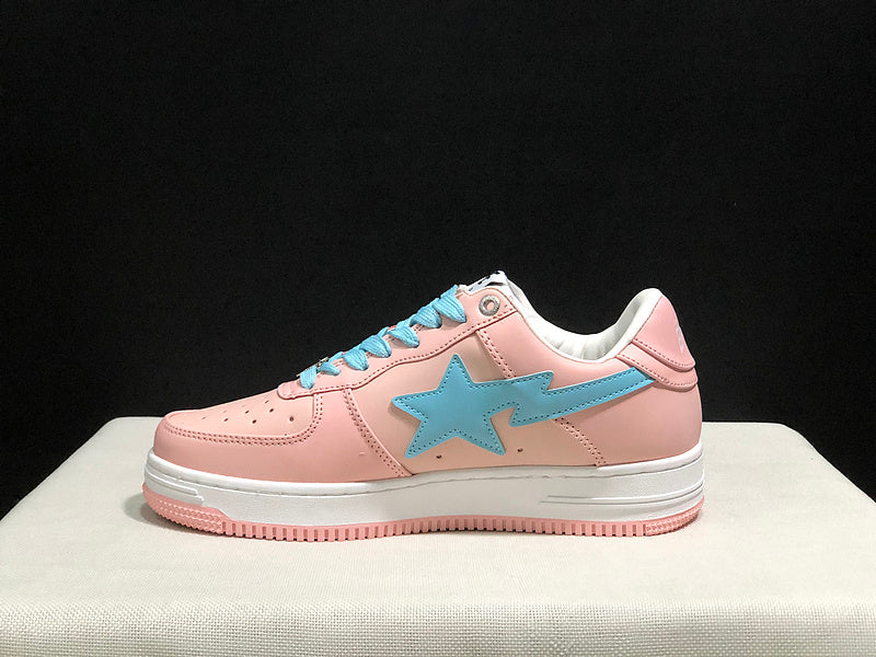BAPE Star Low-Top Sneakers - Pink and Light Blue