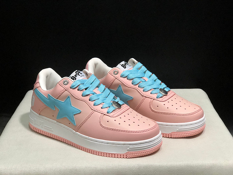 BAPE Star Low-Top Sneakers - Pink and Light Blue