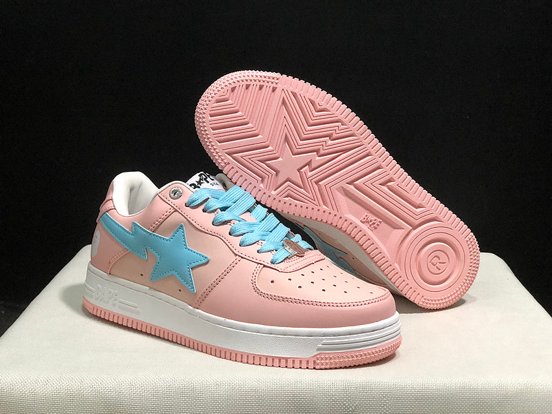 BAPE Star Low-Top Sneakers - Pink and Light Blue