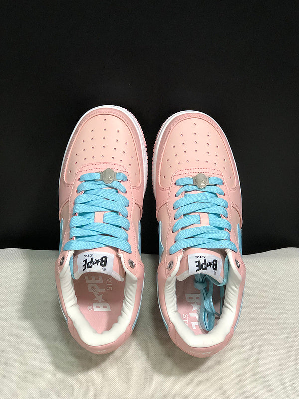 BAPE Star Low-Top Sneakers - Pink and Light Blue