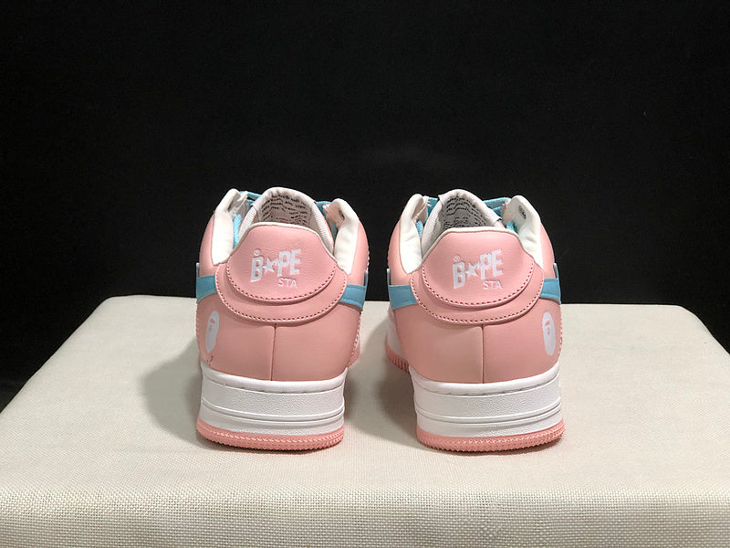BAPE Star Low-Top Sneakers - Pink and Light Blue