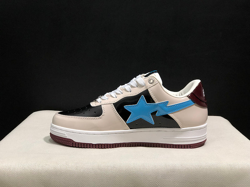 BAPE Star Low-Top Sneakers - Cream, Black and Blue