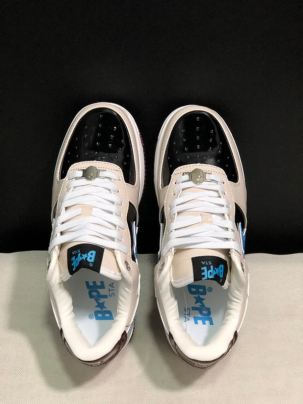 BAPE Star Low-Top Sneakers - Cream, Black and Blue