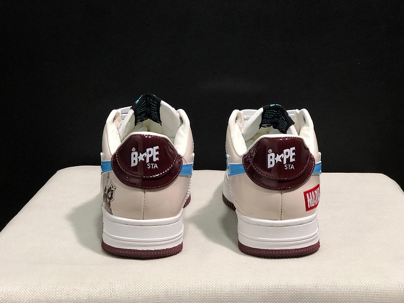 BAPE Star Low-Top Sneakers - Cream, Black and Blue
