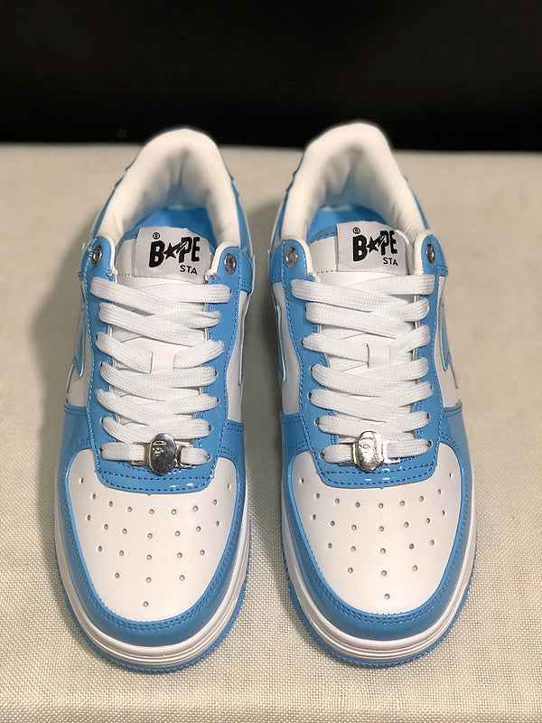 BAPE Star Low-Top Sneakers - Light Blue and White