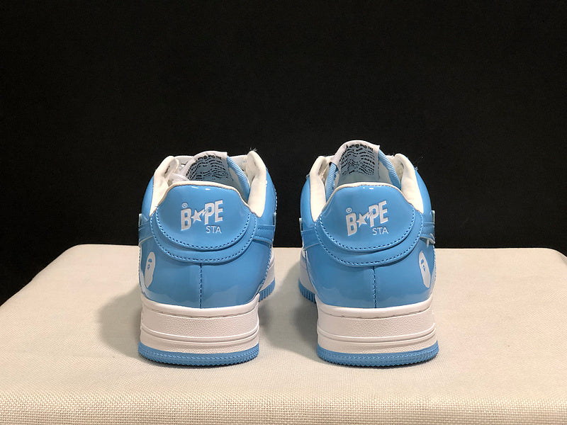 BAPE Star Low-Top Sneakers - Light Blue and White