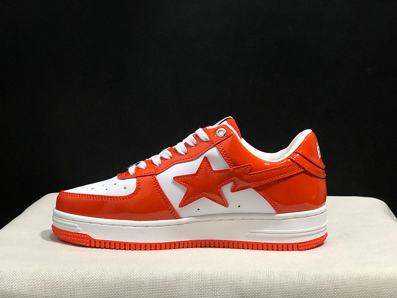 BAPE Star Low-Top Sneakers - Orange and White