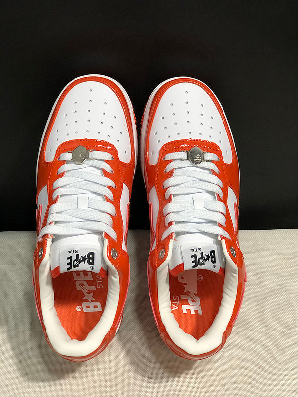 BAPE Star Low-Top Sneakers - Orange and White