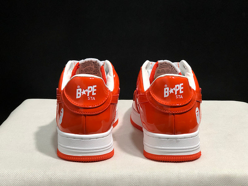 BAPE Star Low-Top Sneakers - Orange and White