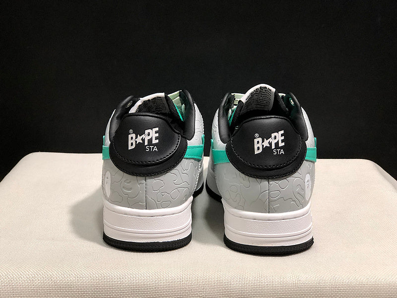 BAPE Star Low-Top Sneakers - Grey, Black and Mint Green