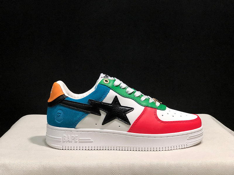BAPE Star Low-Top Sneakers - Multicolor and White