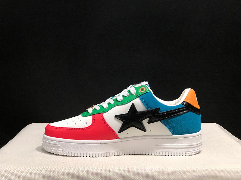 BAPE Star Low-Top Sneakers - Multicolor and White