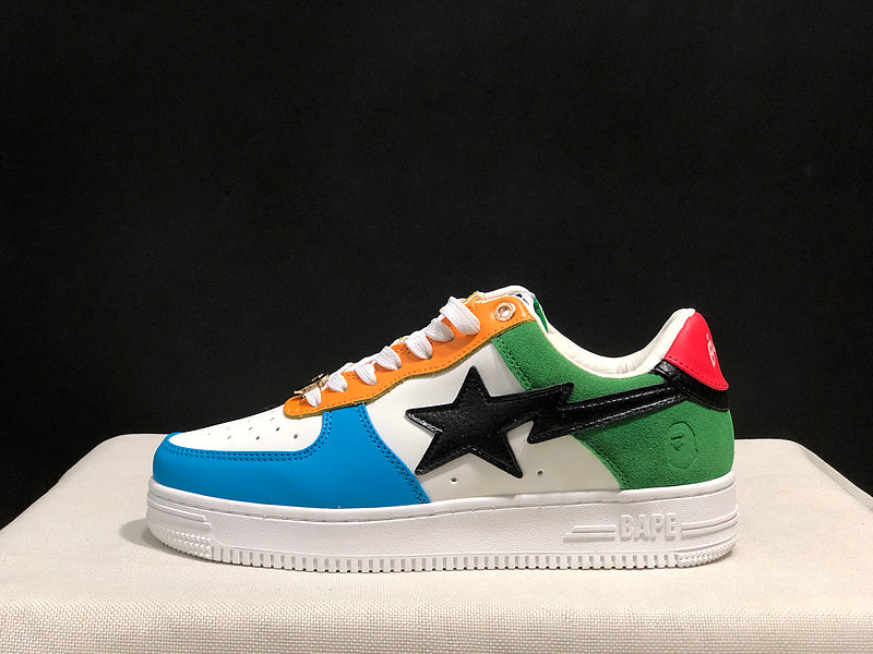 BAPE Star Low-Top Sneakers - Multicolor and White