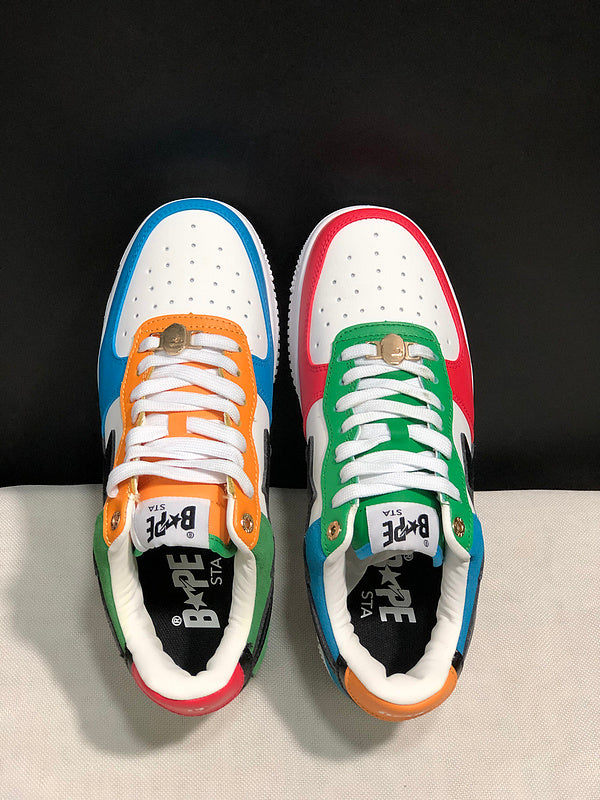 BAPE Star Low-Top Sneakers - Multicolor and White