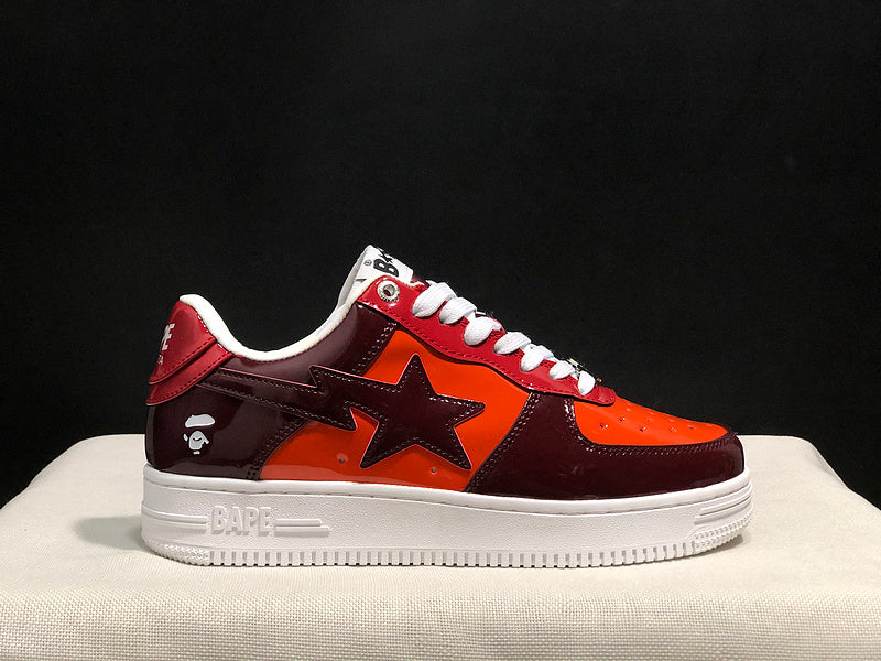 BAPE Star Low-Top Sneakers - Orange, Burgundy and Red