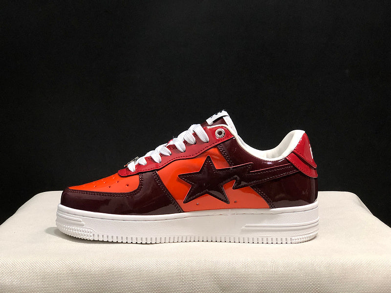 BAPE Star Low-Top Sneakers - Orange, Burgundy and Red