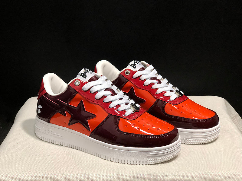 BAPE Star Low-Top Sneakers - Orange, Burgundy and Red