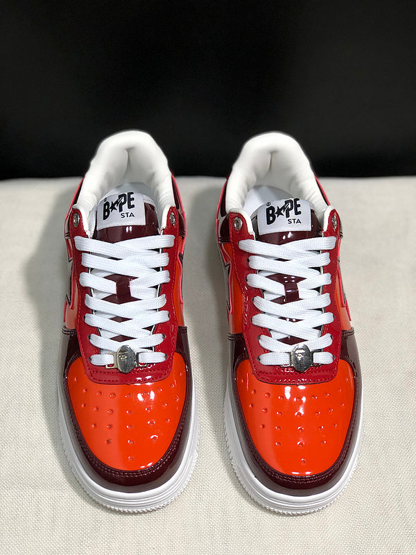 BAPE Star Low-Top Sneakers - Orange, Burgundy and Red