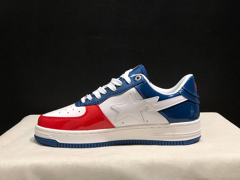 BAPE Star Low-Top Sneakers - Blue, Red and White