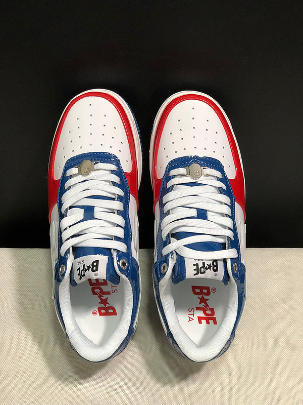 BAPE Star Low-Top Sneakers - Blue, Red and White