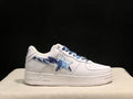 BAPE Star Low-Top Sneakers - White with Blue Camo Details
