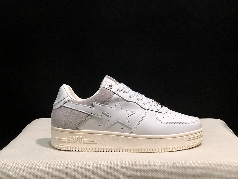 BAPE Star Low-Top Sneakers - White, Light Grey and Cream
