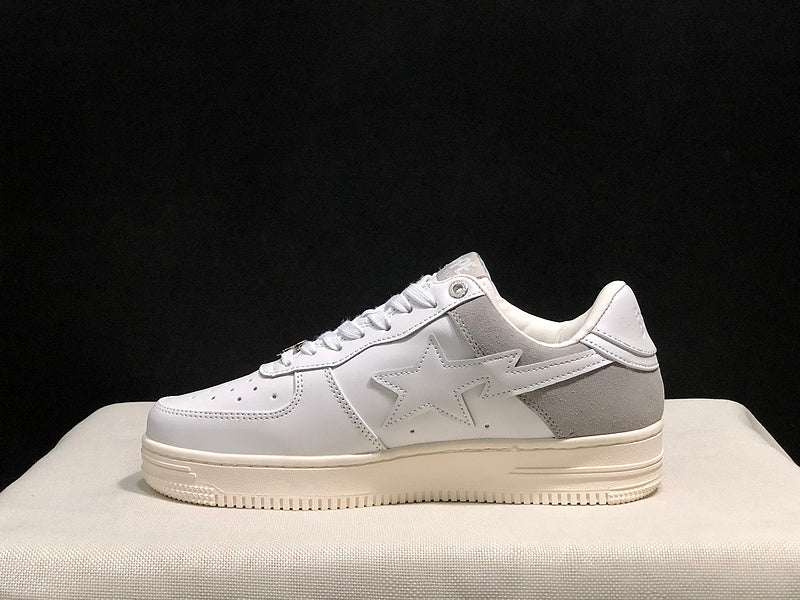 BAPE Star Low-Top Sneakers - White, Light Grey and Cream
