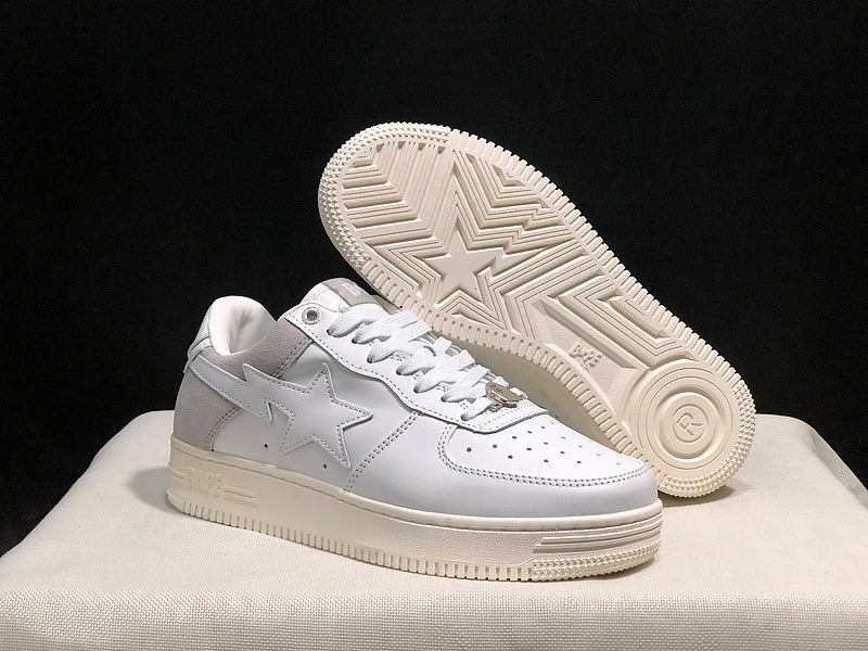 BAPE Star Low-Top Sneakers - White, Light Grey and Cream