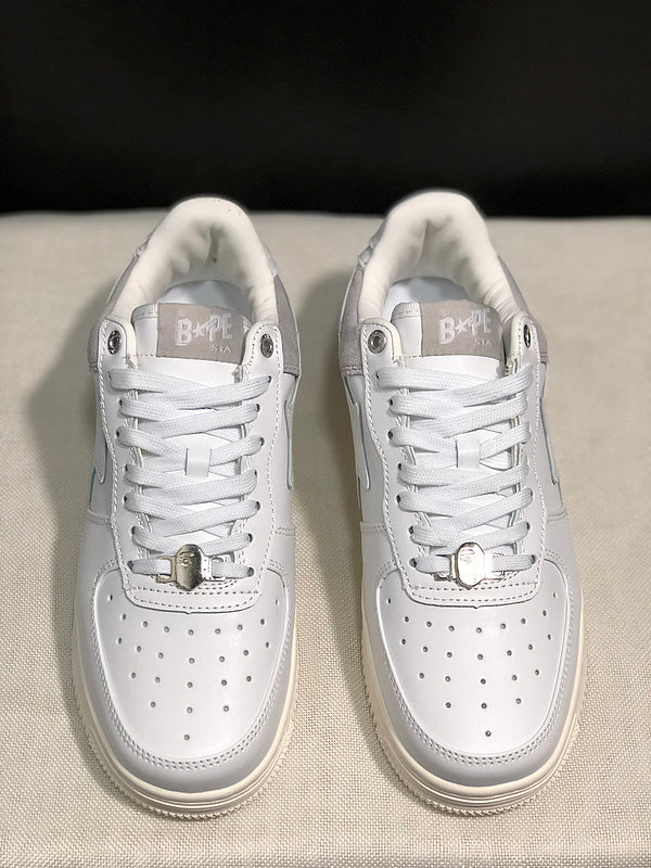 BAPE Star Low-Top Sneakers - White, Light Grey and Cream