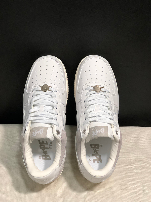 BAPE Star Low-Top Sneakers - White, Light Grey and Cream