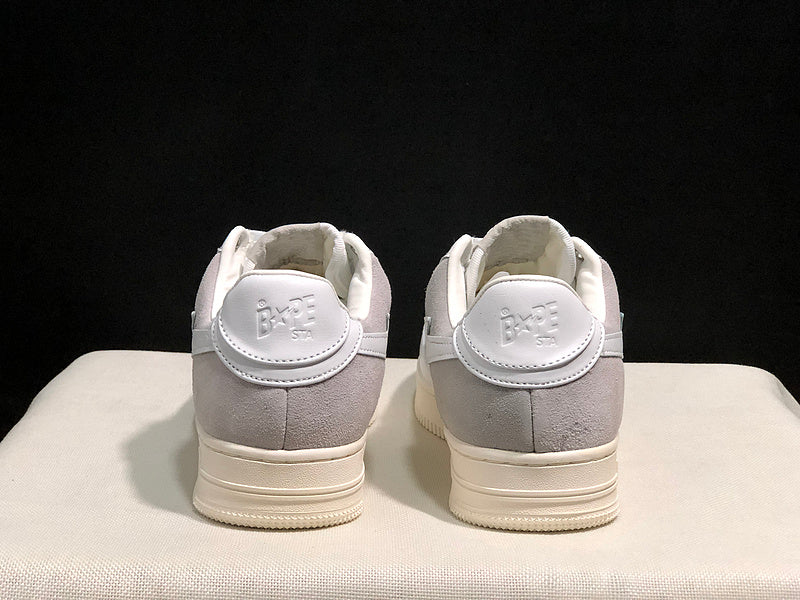 BAPE Star Low-Top Sneakers - White, Light Grey and Cream