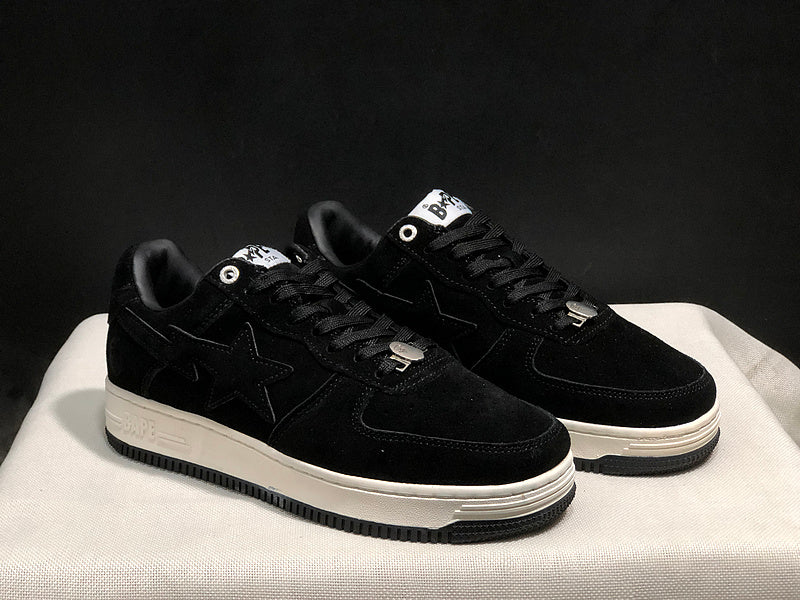 BAPE Star Low-Top Sneakers - Black and Cream