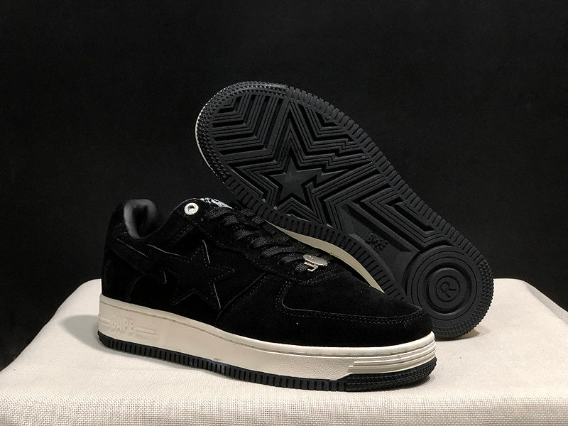 BAPE Star Low-Top Sneakers - Black and Cream