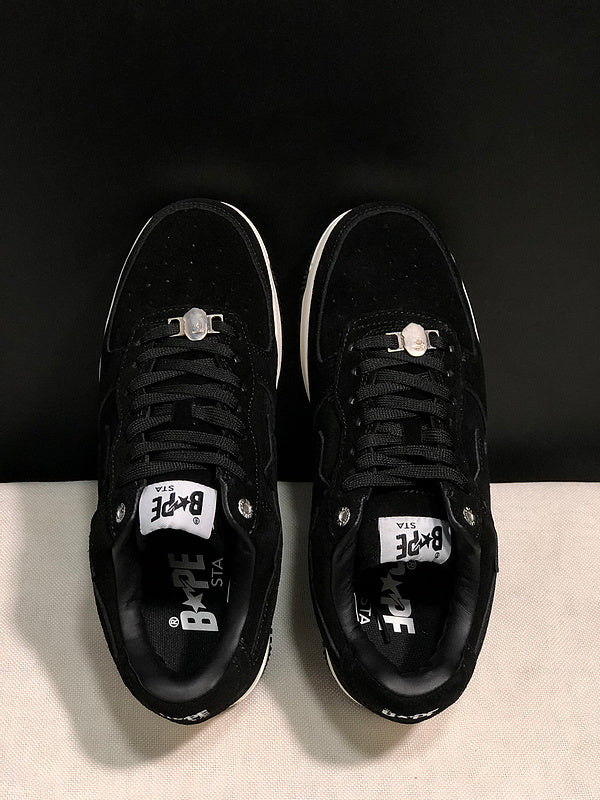 BAPE Star Low-Top Sneakers - Black and Cream
