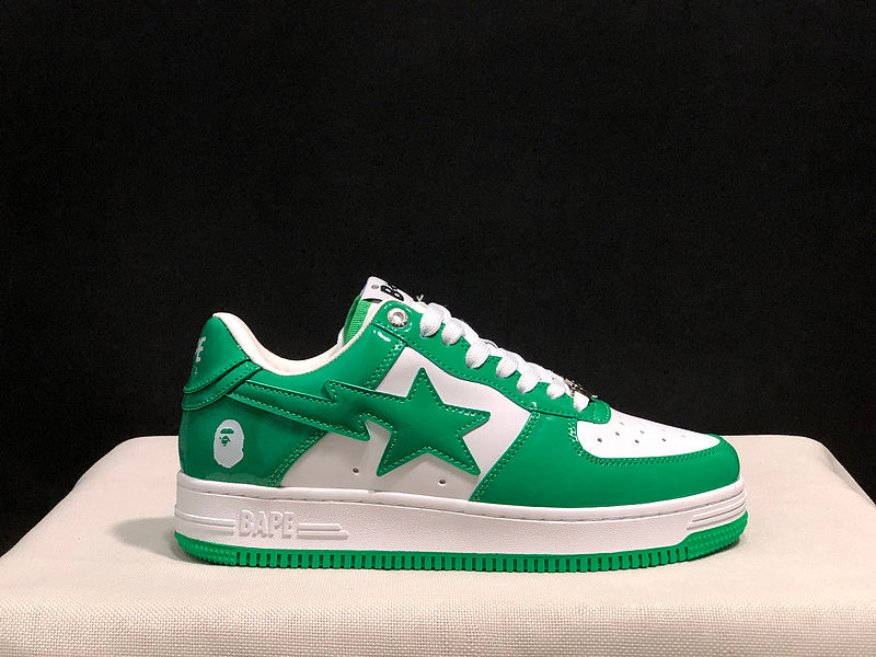BAPE Star Low-Top Sneakers - Green and White