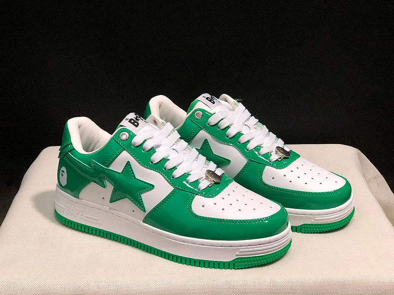 BAPE Star Low-Top Sneakers - Green and White