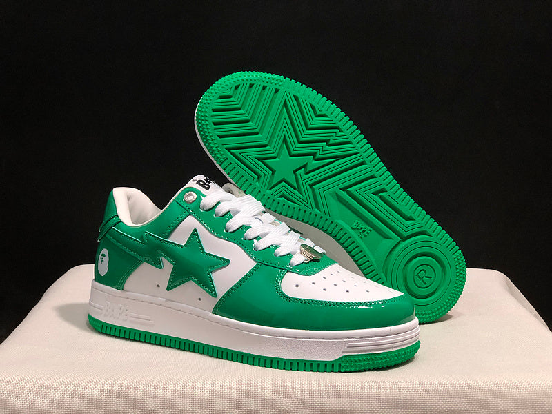 BAPE Star Low-Top Sneakers - Green and White