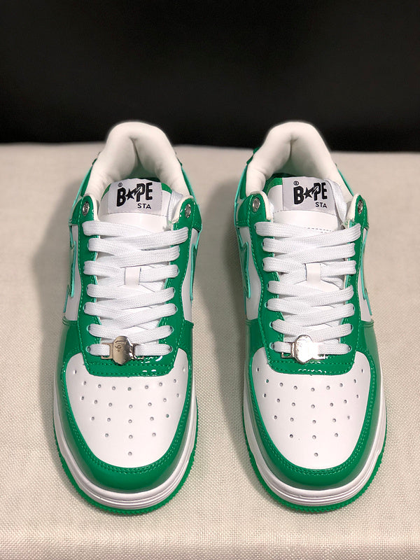 BAPE Star Low-Top Sneakers - Green and White