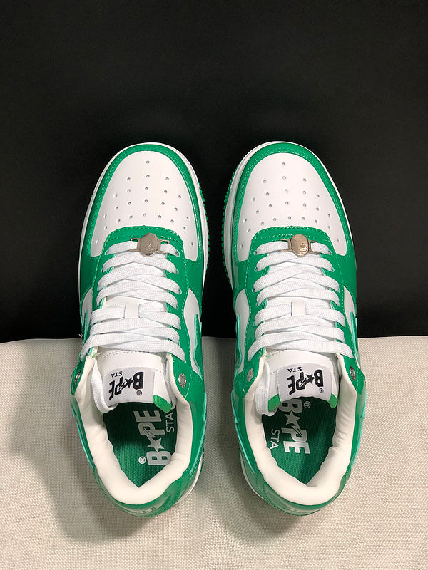 BAPE Star Low-Top Sneakers - Green and White