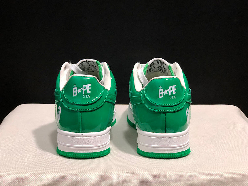 BAPE Star Low-Top Sneakers - Green and White