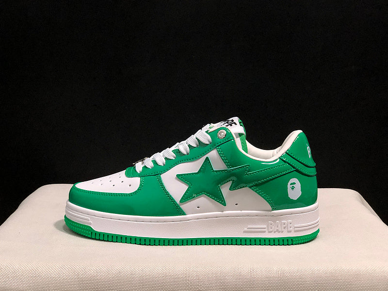 BAPE Star Low-Top Sneakers - Green and White