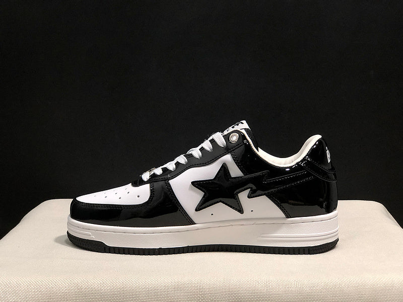 BAPE Star Low-Top Sneakers - Black and White