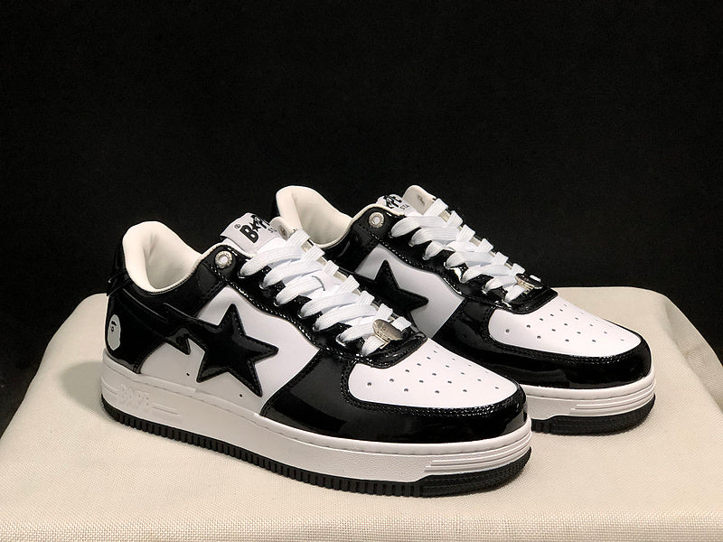BAPE Star Low-Top Sneakers - Black and White