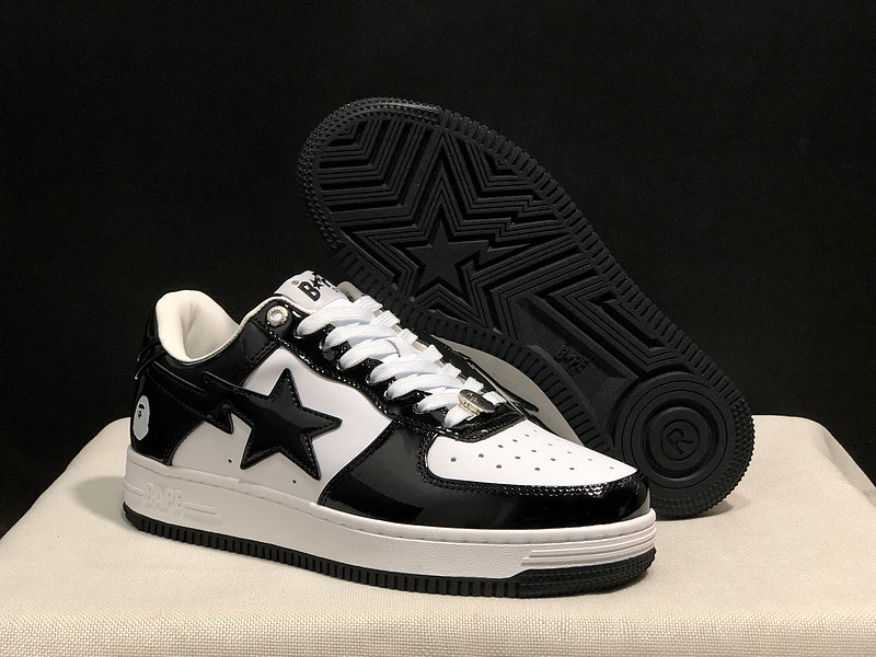 BAPE Star Low-Top Sneakers - Black and White